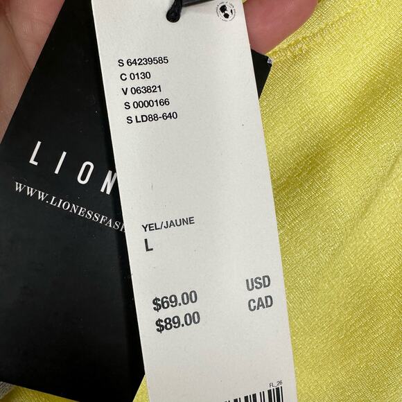 Lioness Urban Outfitters Womens size Large Bodyguard Mini Dress Cutout Yellow - Picture 10 of 12